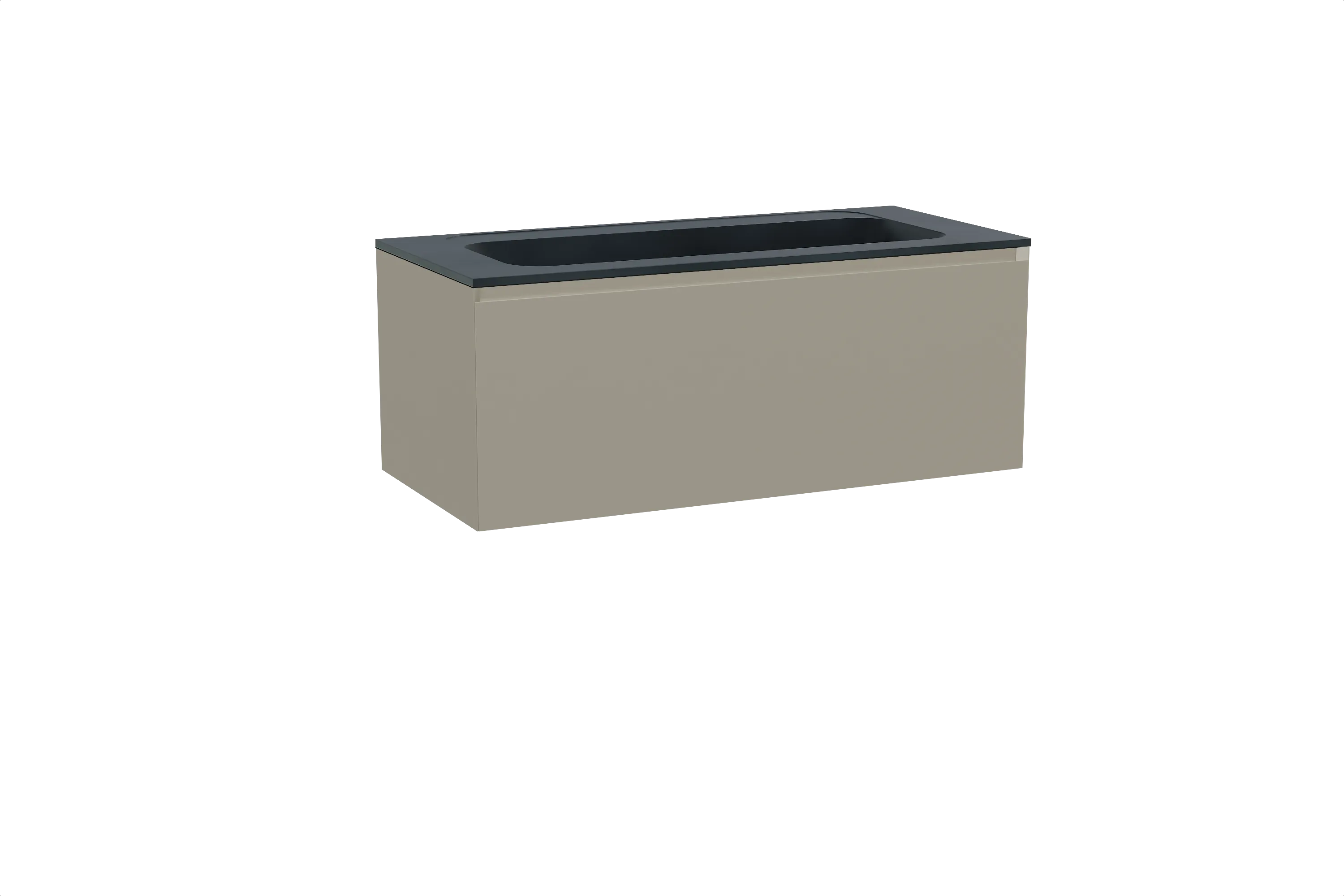 Balmani Idra meuble salle de bains suspendu 120 x 55 cm gris pierre avec Tablo Strada plan simple pour 2 trous de robinet en mar