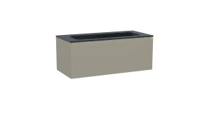 Balmani Idra meuble salle de bains suspendu 120 x 55 cm gris pierre avec Tablo Strada plan simple pour 2 trous de robinet en mar