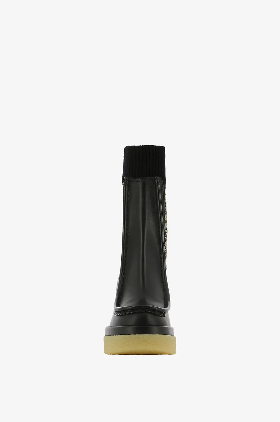 Bottines plateau en cuir lisse et maille Jamie 55