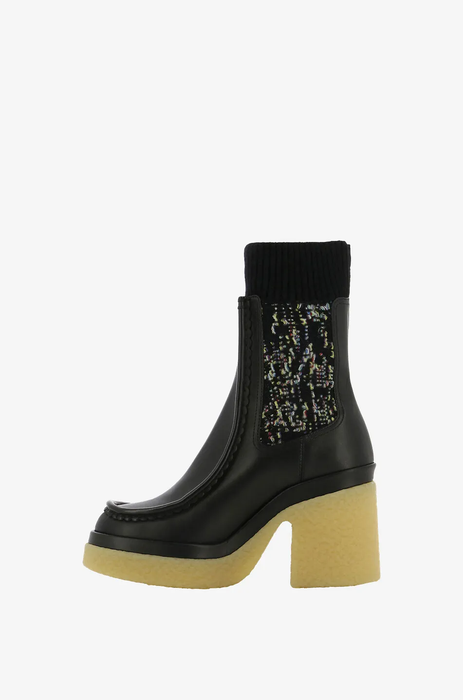 Bottines plateau en cuir lisse et maille Jamie 55