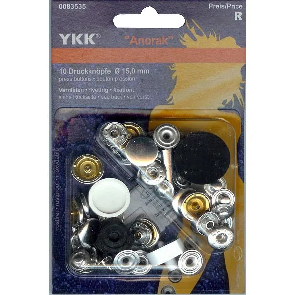 Bouton-pression sans couture Anorak 2 – argent | YKK