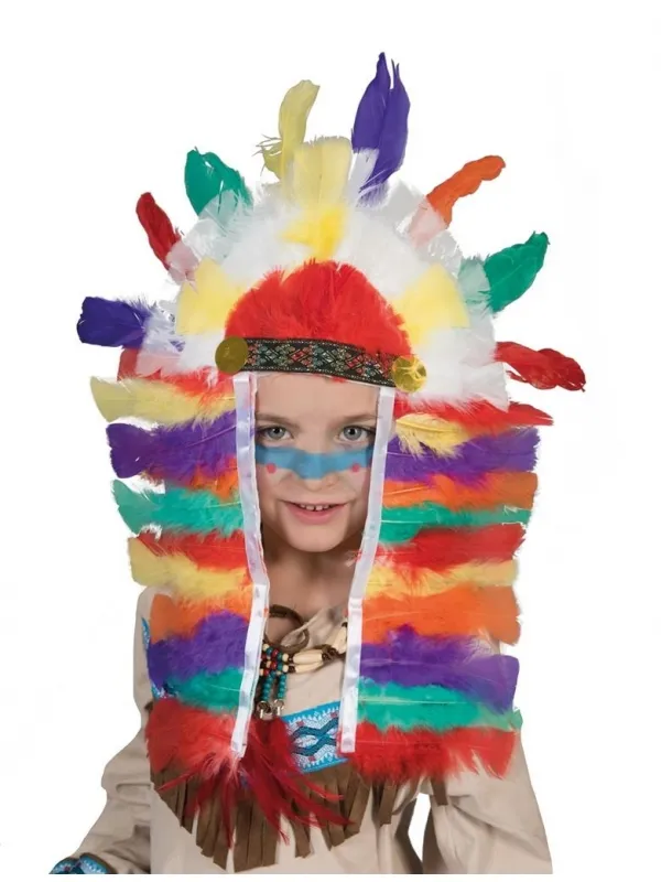 Coiffe de chef indien enfant - 55 cm