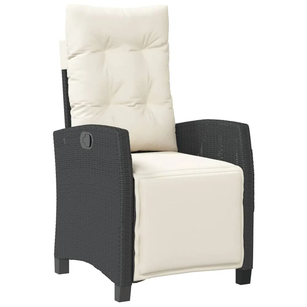 Ensemble à manger de jardin 9pcs coussins noir résine tressée