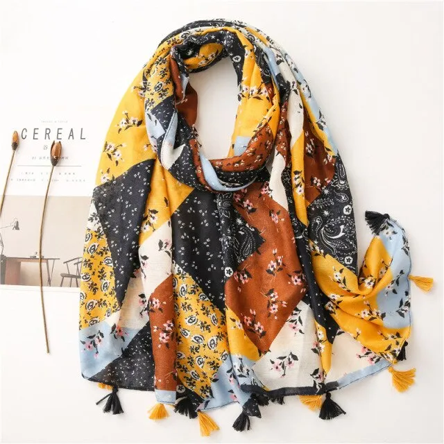 Foulard pour femme 180 jaune - Gerda liberty