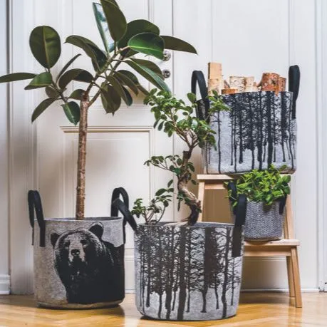 MUURLA Panier en Feutre Fougères 17L