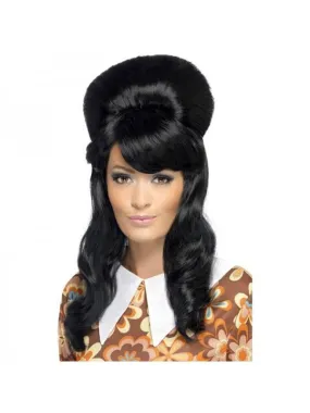 Perruque Brigitte Noire Bouffante - Inspiration Années 60' et Amy Winehouse