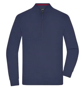 Pull col zippé - Homme - JN1324 - bleu marine 