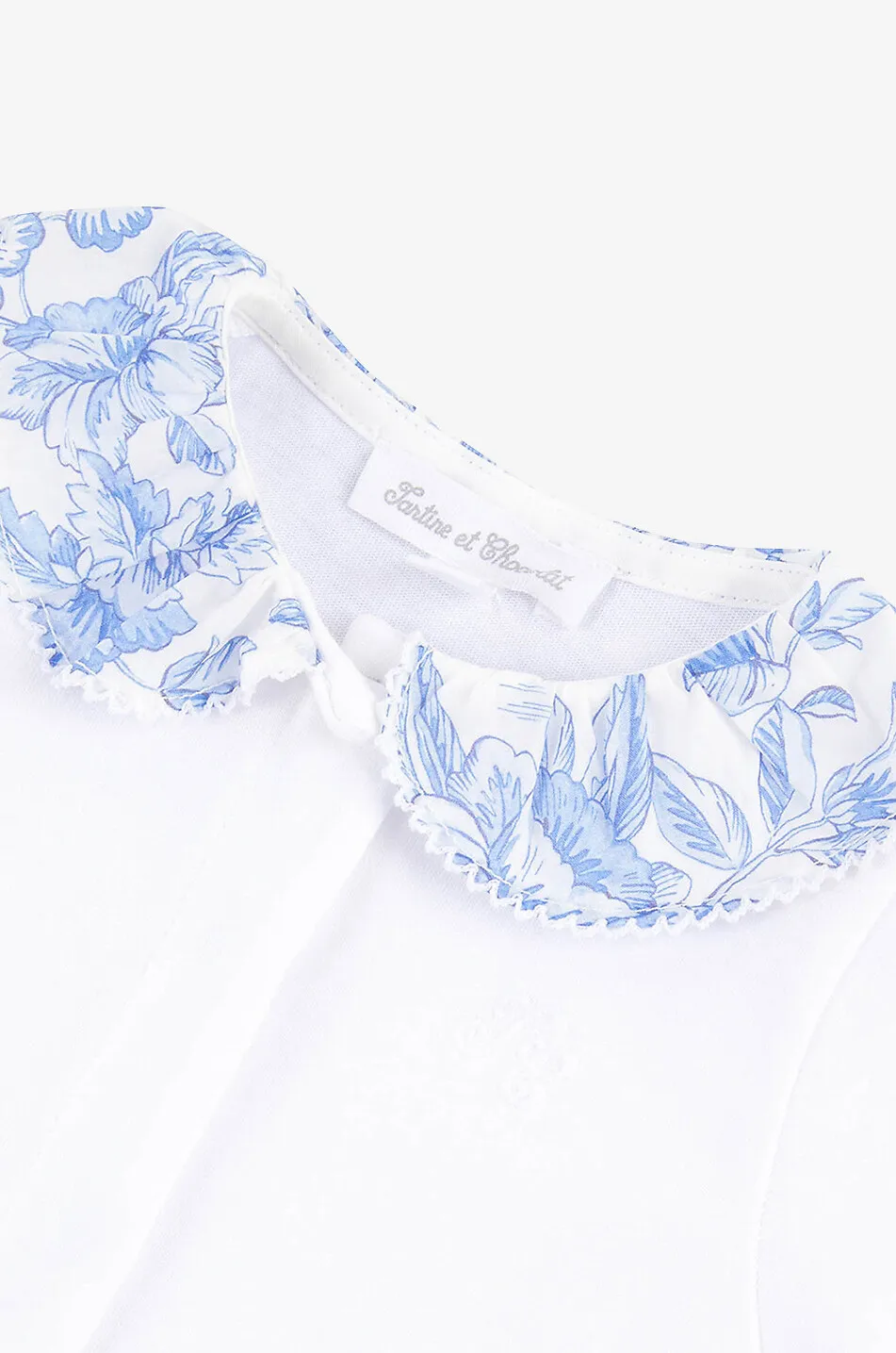 Pyjama en coton bébé détails Liberty