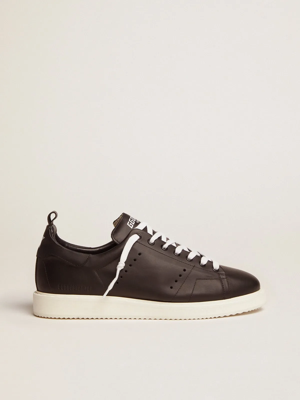 Starter homme en cuir avec étoile imprimée sur le contrefort | Golden Goose