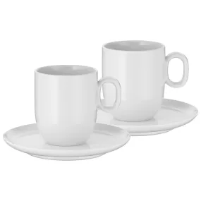 Tasse à café avec soucoupe BARISTA, set de 2 pc, blanc, WMF ✔ 32,29 € ⭕ Kulina