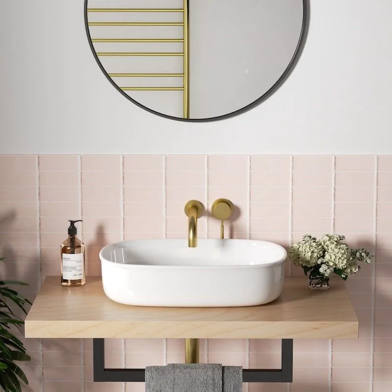 Vasque à poser Sabot 55 cm en céramique brillante