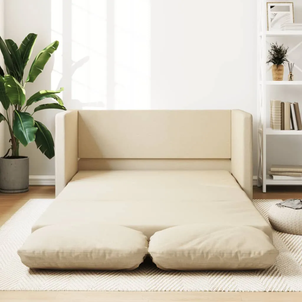 vidaXL Canapé-lit 2 en 1 crème 112x174x55 cm tissu | vidaxl-fr